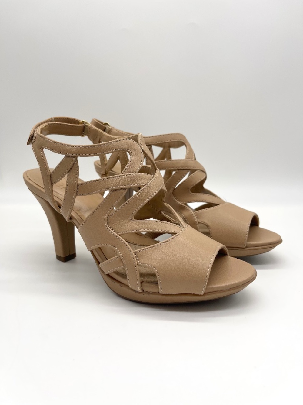 Naturalizer Dakota Caged Slingback Sandals Taupe Beige Size 6
